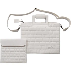 סט כיסויים לטלית ותפילין דגם "אבני כותל" עם ידית
